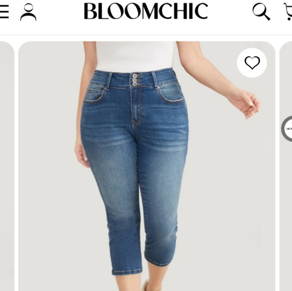 BloomChic- Very Stretchy High-Rise Medium Wash Cropped Jeans-16 - Picture 5 of 10